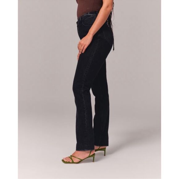 Abercrombie Fitch Curve Love 90’s Slim Straight Ultra High Rise Jeans 25/0 Short - Picture 3 of 16